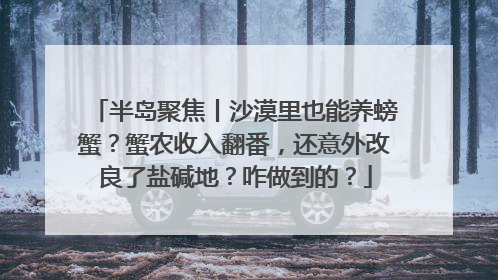 半岛聚焦丨沙漠里也能养螃蟹？蟹农收入翻番，还意外改良了盐碱地？咋做到的？