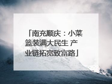 南充顺庆：小菜篮装满大民生 产业链拓宽致富路