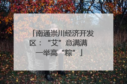 南通崇川经济开发区：“艾”意满满 一举高“粽”
