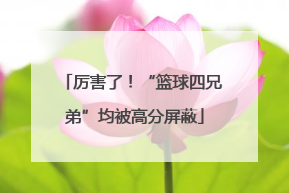 厉害了！“篮球四兄弟”均被高分屏蔽