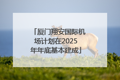 厦门翔安国际机场计划在2025年年底基本建成
