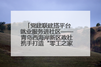 党建联建搭平台 就业服务进社区——青岛西海岸新区政社携手打造“零工之家”就业服务新阵地