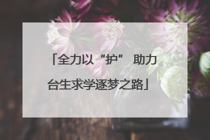 全力以“护” 助力台生求学逐梦之路
