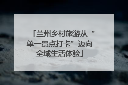 兰州乡村旅游从“单一景点打卡”迈向全域生活体验