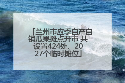 兰州市应季自产自销瓜果摊点开市 共设置424处、2027个临时摊位
