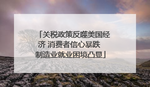 关税政策反噬美国经济 消费者信心暴跌 制造业就业困境凸显