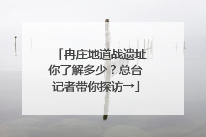 冉庄地道战遗址你了解多少？总台记者带你探访→