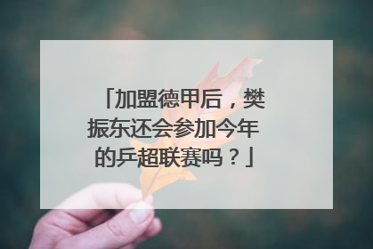 加盟德甲后，樊振东还会参加今年的乒超联赛吗？