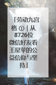 劳动九宫格 ①｜从8726位微信好友看王星苹的公益信仰与坚持