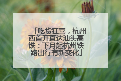 吃货狂喜，杭州西首开直达汕头高铁：下月起杭州铁路出行有新变化