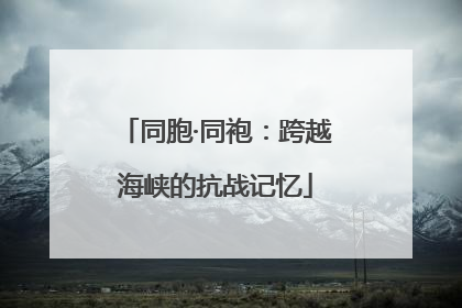 同胞·同袍：跨越海峡的抗战记忆