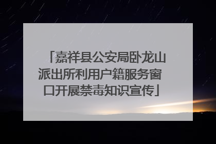 嘉祥县公安局卧龙山派出所利用户籍服务窗口开展禁毒知识宣传