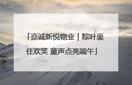嘉诚新悦物业｜粽叶裹住欢笑 童声点亮端午