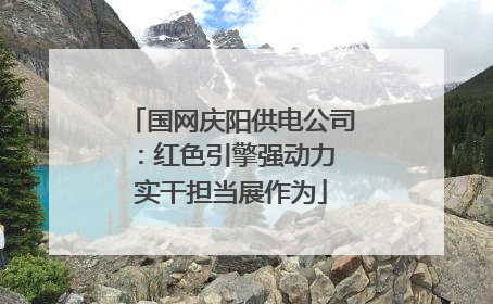 国网庆阳供电公司：红色引擎强动力 实干担当展作为