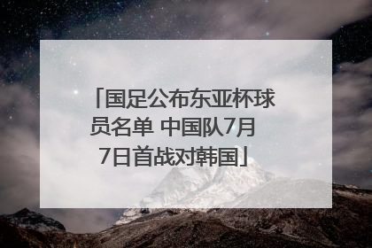 国足公布东亚杯球员名单 中国队7月7日首战对韩国
