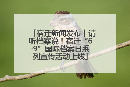 宿迁新闻发布丨请听档案说！宿迁“6·9”国际档案日系列宣传活动上线