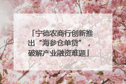 宁德农商行创新推出“海参仓单贷”，破解产业融资难题