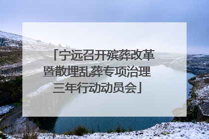 宁远召开殡葬改革暨散埋乱葬专项治理三年行动动员会