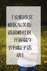 安阳市文峰区东关街道晨峰社区：开展端午节包粽子活动