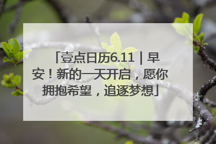 壹点日历6.11｜早安！新的一天开启，愿你拥抱希望，追逐梦想