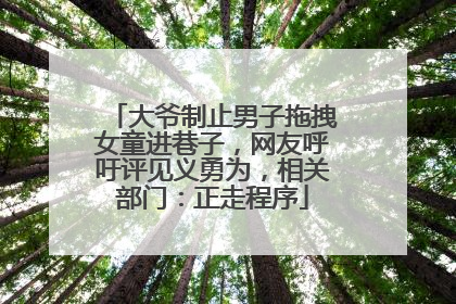 大爷制止男子拖拽女童进巷子，网友呼吁评见义勇为，相关部门：正走程序