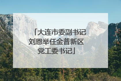 大连市委副书记刘恩举任金普新区党工委书记