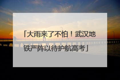 大雨来了不怕！武汉地铁严阵以待护航高考