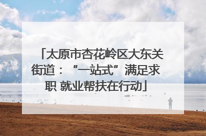 太原市杏花岭区大东关街道：“一站式”满足求职 就业帮扶在行动