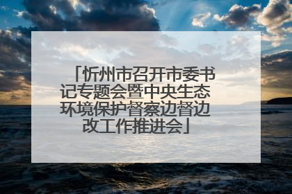 忻州市召开市委书记专题会暨中央生态环境保护督察边督边改工作推进会