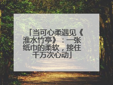 当可心柔遇见《淮水竹亭》：一张纸巾的柔软，接住千万次心动