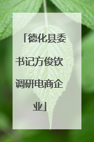 德化县委书记方俊钦调研电商企业