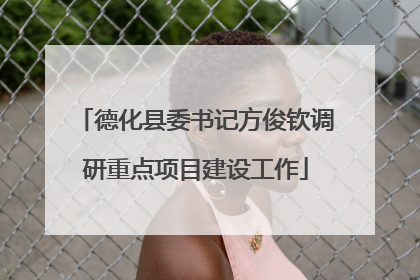 德化县委书记方俊钦调研重点项目建设工作