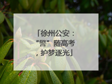 徐州公安：“警”随高考，护梦逐光