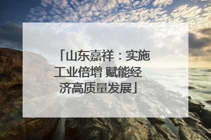 山东嘉祥：实施工业倍增 赋能经济高质量发展