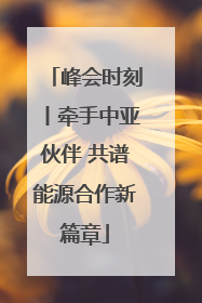 峰会时刻丨牵手中亚伙伴 共谱能源合作新篇章