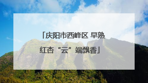 庆阳市西峰区 早熟红杏“云”端飘香