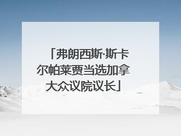 弗朗西斯·斯卡尔帕莱贾当选加拿大众议院议长