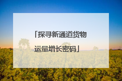 探寻新通道货物运量增长密码
