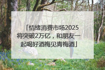 情绪消费市场2025将突破2万亿，和朋友一起喝好酒梅见青梅酒