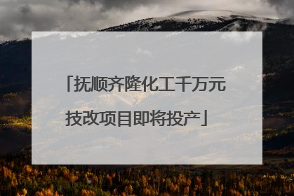 抚顺齐隆化工千万元技改项目即将投产