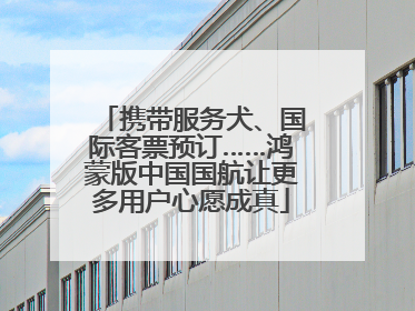 携带服务犬、国际客票预订……鸿蒙版中国国航让更多用户心愿成真
