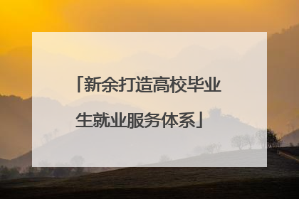 新余打造高校毕业生就业服务体系