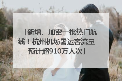 新增、加密一批热门航线！杭州机场暑运客流量预计超910万人次