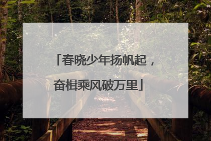春晓少年扬帆起，奋楫乘风破万里