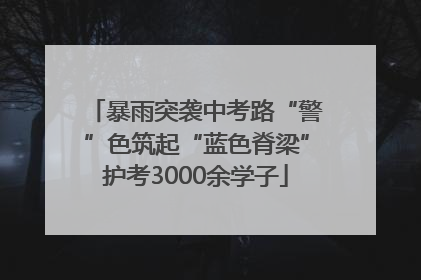 暴雨突袭中考路“警”色筑起“蓝色脊梁”护考3000余学子