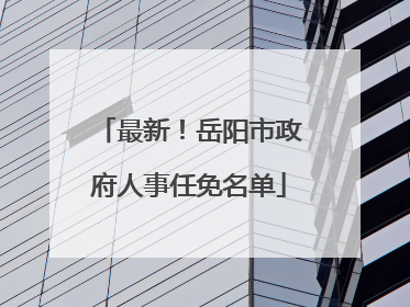 最新！岳阳市政府人事任免名单