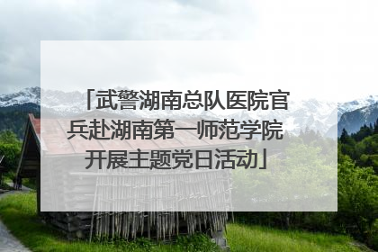 武警湖南总队医院官兵赴湖南第一师范学院开展主题党日活动