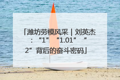 潍坊劳模风采｜刘英杰：“1”“1.01”“2”背后的奋斗密码
