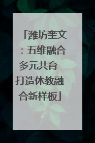 潍坊奎文：五维融合多元共育 打造体教融合新样板