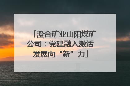澄合矿业山阳煤矿公司：党建融入激活发展向“新”力